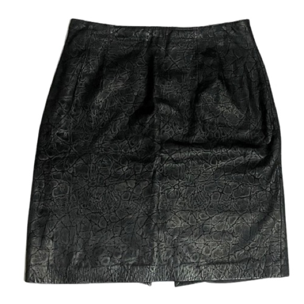 Vintage Black Leather Skirt Bagatelle